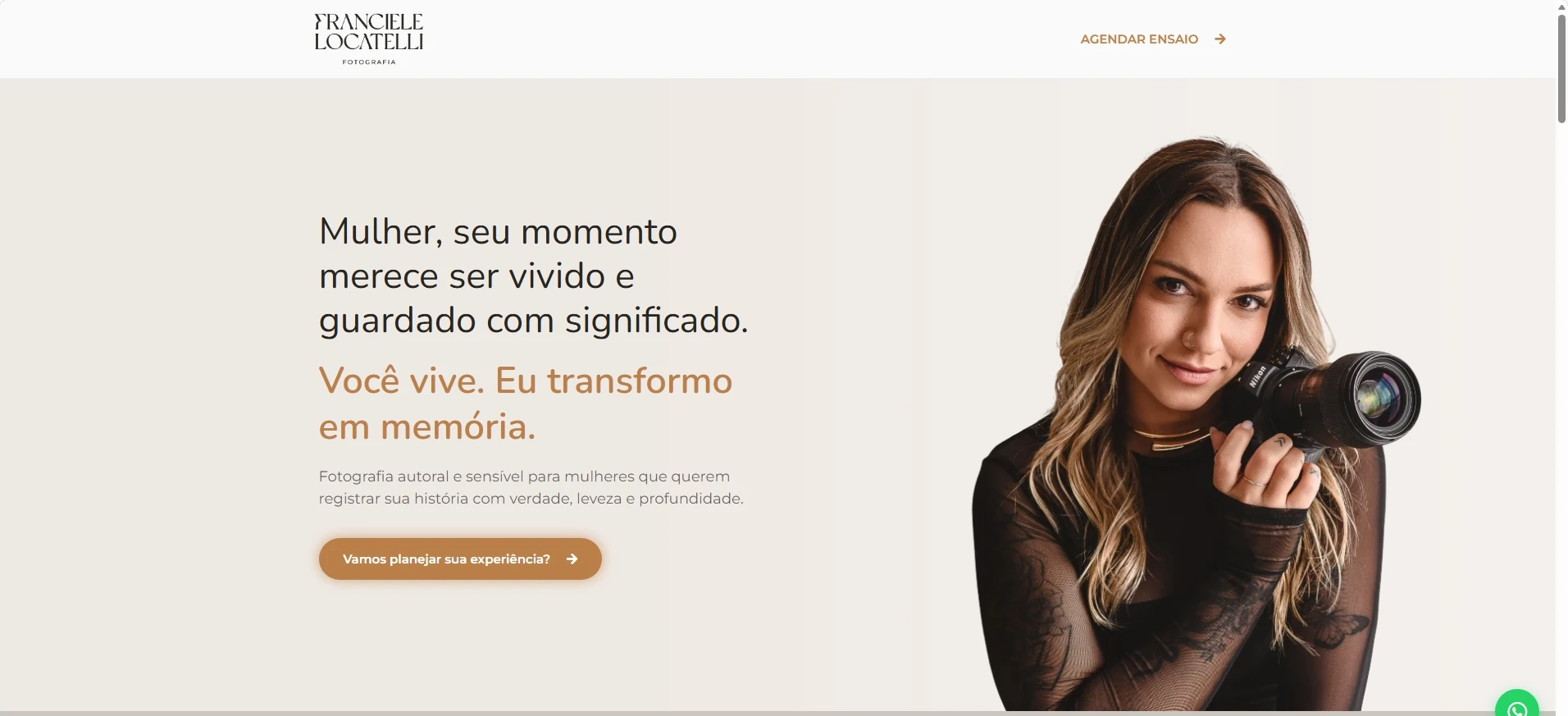 Landing page em WordPress para franquias de fotografia com estrutura otimizada