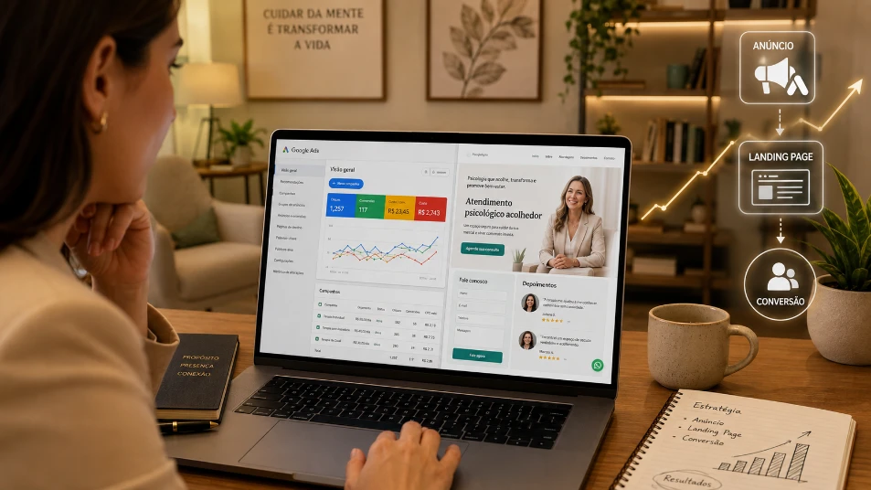 Google Ads para Psicólogos: Por Que Sua Landing Page É o Segredo para Não Queimar Dinheiro